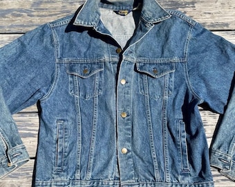 Vintage 1970s 1980s Wrangler Denim Trucker Jacket made in USA Mens L 44 Chest