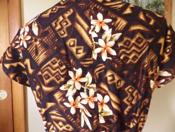 Amazing 1940s Hawaiian Sheath Dress Crisp Islander
