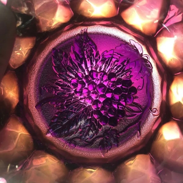 Imperial Grape Purple Carnival Glass Electric Glaze 6 inch Bowl Nappy Amethyst