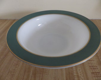 Vintage Pyrex Tableware Regency Green with Gold Band serving bowl