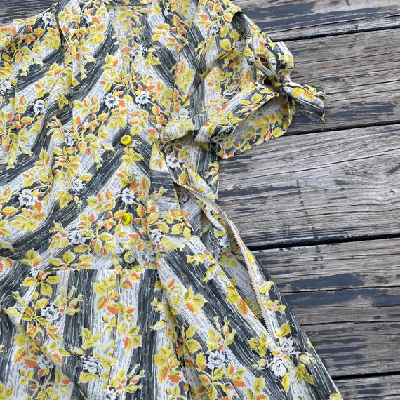 Vintage 1940s Day Dress Sheer Organza Floral Prin… - image 7