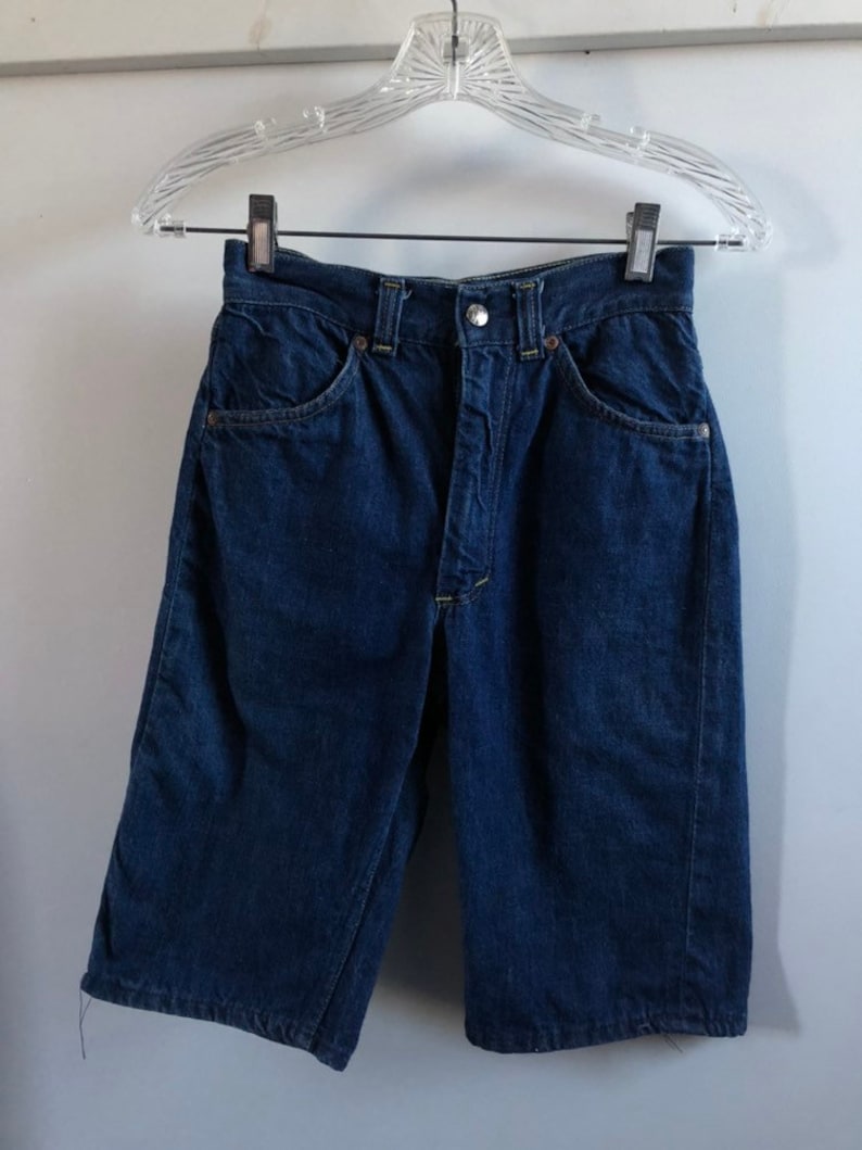 Vintage 1950s Selvedge Denim Womens Small Capri Shorts JC Penney Foremost Jeans Redline