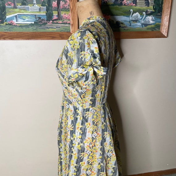 Vintage 1940s Day Dress Sheer Organza Floral Prin… - image 3