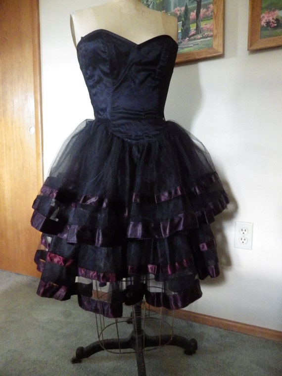 Jessica McClintock Gunne Sax 1980s Gothic black s… - image 1