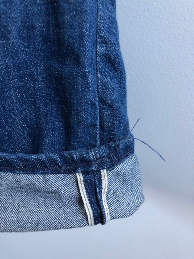 Vintage 1950s Selvedge Denim Womens Small Capri Shorts JC Penney Foremost Jeans Redline