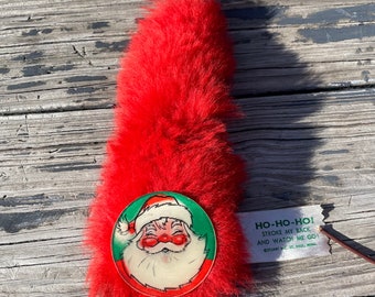 Vintage 60s 70s Christmas Santa Squirman Herman Style Toy Lenticular Winking Face