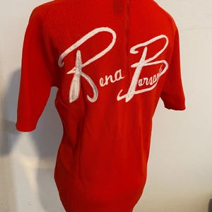 Vintage 60s Embroidered Bowling Shirt: Rockabilly Action Knit Top