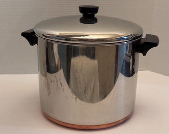 Revere Ware Stock Pot 8 quart w/Lid Stainless Steel Copper Clad