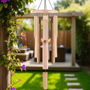 Bamboo Wind Chime with Deep Melodic Tones | Creates Peaceful and Relaxing Sounds for All Seasons