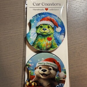 Ceramic Car Coasters Set of 2 with Cork Backing | Absorbent Auto Cup Holder Coasters image 6
