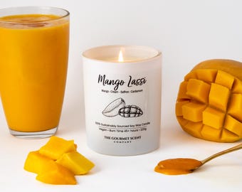 Mango Lassi Candle: Fruity Spicy Scent, Soy Wax, Vegan