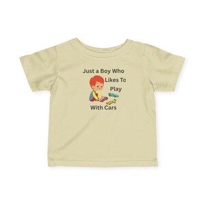 Just a Boy Who Likes to Play With Cars Infant Tee, Cute Baby Shirt, Birthday Gift, Toddler Clothing, Car Lover Apparel