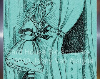 Alice in Wonderland, Alice - Alice's Key artwork- framed 8 x 10 print, Tim Burton Inspired, proceeds to Alzheimer's Association