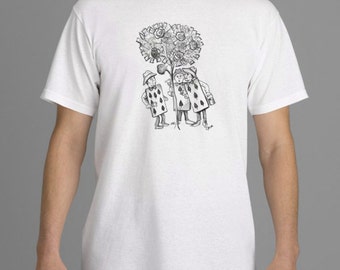 Alice in Wonderland T-shirt,  Card Painting Roses T-shirt,  Tim Burton Inspired, proceeds to Alzheimer's Association