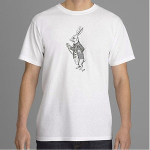Alice in Wonderland T-shirt,  White Rabbit T-shirt,  Tim Burton Inspired, proceeds to Alzheimer&#39;s Association
