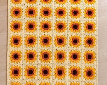 Sunflower Blanket Crochet Pattern – Digital PDF Download