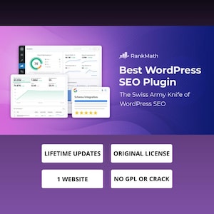 Rank Math Pro | 1 Year License Activation Service | WordPress SEO Tool