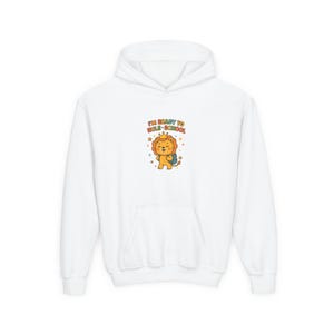 Youth Hooded Sweatshirt, Cozy Kids Hoodie, Back-to-School Sweatshirt, Cute Lion Design Sweatshirt, Perfect for Kids, Fun Gift for Children