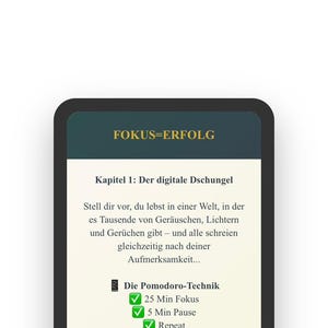 Focus & Concentration E-Book PDF | Increase Productivity | Digital Detox Guide | Time Management | Self-Help German | Instant Download