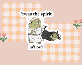 Pegatina de rana cristiana divertida, "Fue el Espíritu, mi Señor", vinilo impermeable