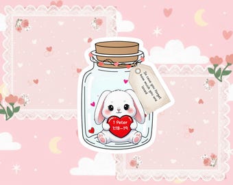 Pegatina "En caso de que lo olvides", linda calcomanía de fe cristiana con versículo bíblico de 1 Pedro 1:18-19