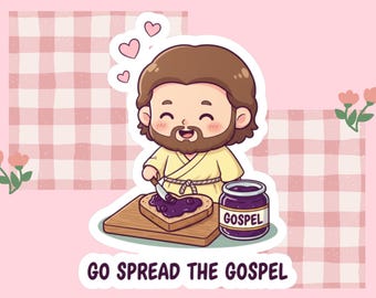 Pegatina de Jesús difundiendo el Evangelio, vinilo de arte cristiano