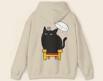 Sudadera con capucha "Deja que Dios se encargue, pero mi gato sigue juzgando", divertida sudadera con capucha cristiana de gato, acogedora sudadera con capucha unisex con humor de fe para comodidad diaria.