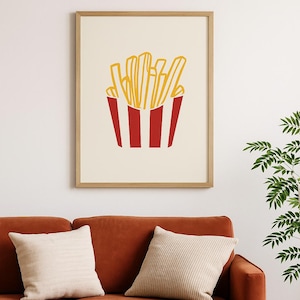 French Fries Pop Art Print: Bold Kitchen Decor (Digital Download)