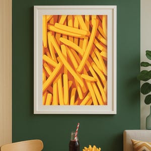 French Fries Kitchen Poster: Fun Retro Snack Room Decor (Digital Download