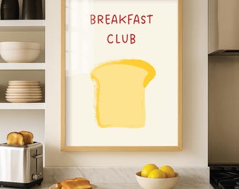 Impresión de tostadas del Club del Desayuno: Arte de cocina divertido (Descarga digital)