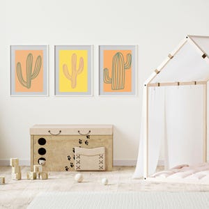 Cactus Wall Art Set | Boho Desert Prints | Minimalist Cactus Decor