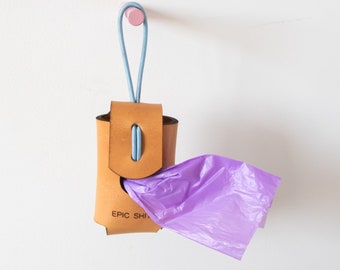 Epic shit,  dog poop bag holder , natural leather bag for dog poop bags. because nobody likes poop and (almost) everybody likes bags.
