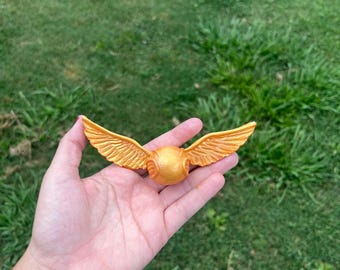 Golden Snitch-Inspired Resin Pin or Snap-On Bag Charm | Wizard Cosplay & Bookish Gift