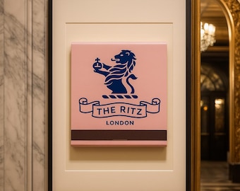Ritz London Hotel Matchbook Art Print | Navy Lion Emblem (Digital Download)