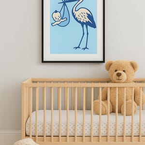 Baby Boy Stork Delivery Artwork