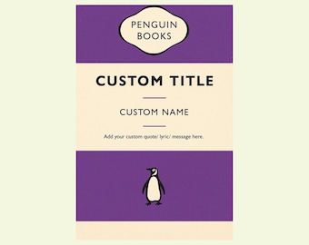 Custom Penguin Book Cover Print | Personalized Wall Art (Digital Download)