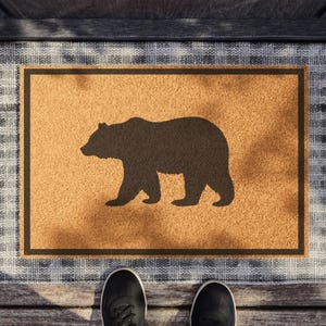 Bear Doormat, Porch Decor, Premium Coir, Entrance Mat, Cabin Decor, Wildlife Rug, Front Door Welcome Mat