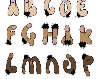 Funny Alphabet Font, Personalized Birthday Gift (PNG File)