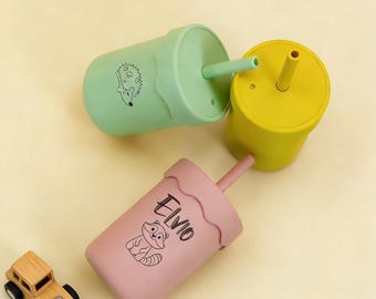 Personalized Silicone Sippy Cup for Toddlers | Engraved Training Cup