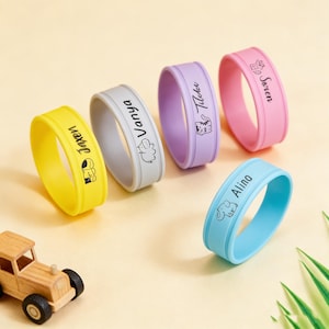 Personalized Silicone Sippy Cup Bands: Custom Engraved Water Bottle Labels