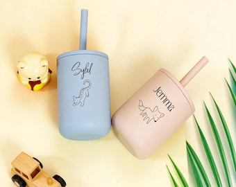 Personalized Silicone Sippy Cup: Engraved Toddler Training Tumbler
