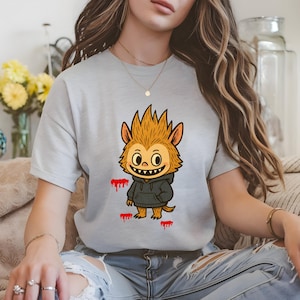 Labubu Graphic T-Shirt, Creepy Cute Labubu Tee, Kawaii Gothic Shirt, Edgy Horror Bunny, Dark Fantasy TShirt, Alternative Top, Unique Gift
