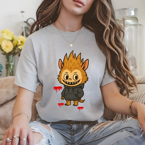 Labubu Graphic T-shirt, Creepy Cute Labubu Tee, Kawaii Gothic