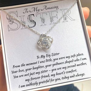 Big Sister Gift,Eternal Hope Necklace,To My Amazing Sister,Jewelry from Sibling,Sentimental Gift for Sister Birthday,Christmas Gift Box