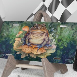 Frog license plate, Cottagecore Mushroom License Plate, Forestcore License Plate For New Car, Car Tag, Gift for New Driver
