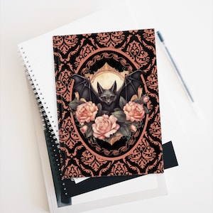 Victorian Floral Bat Journal | Gothic Hardcover Sketchbook | Dark Academia Gift for Writers