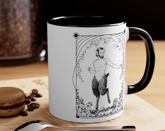 Dark Academia Coffee Mug, Greek God Pan Satyr, Cottagecore Tea Cup, Aesthetic Decor, Cottage Core Gift, Goblincore Gifts