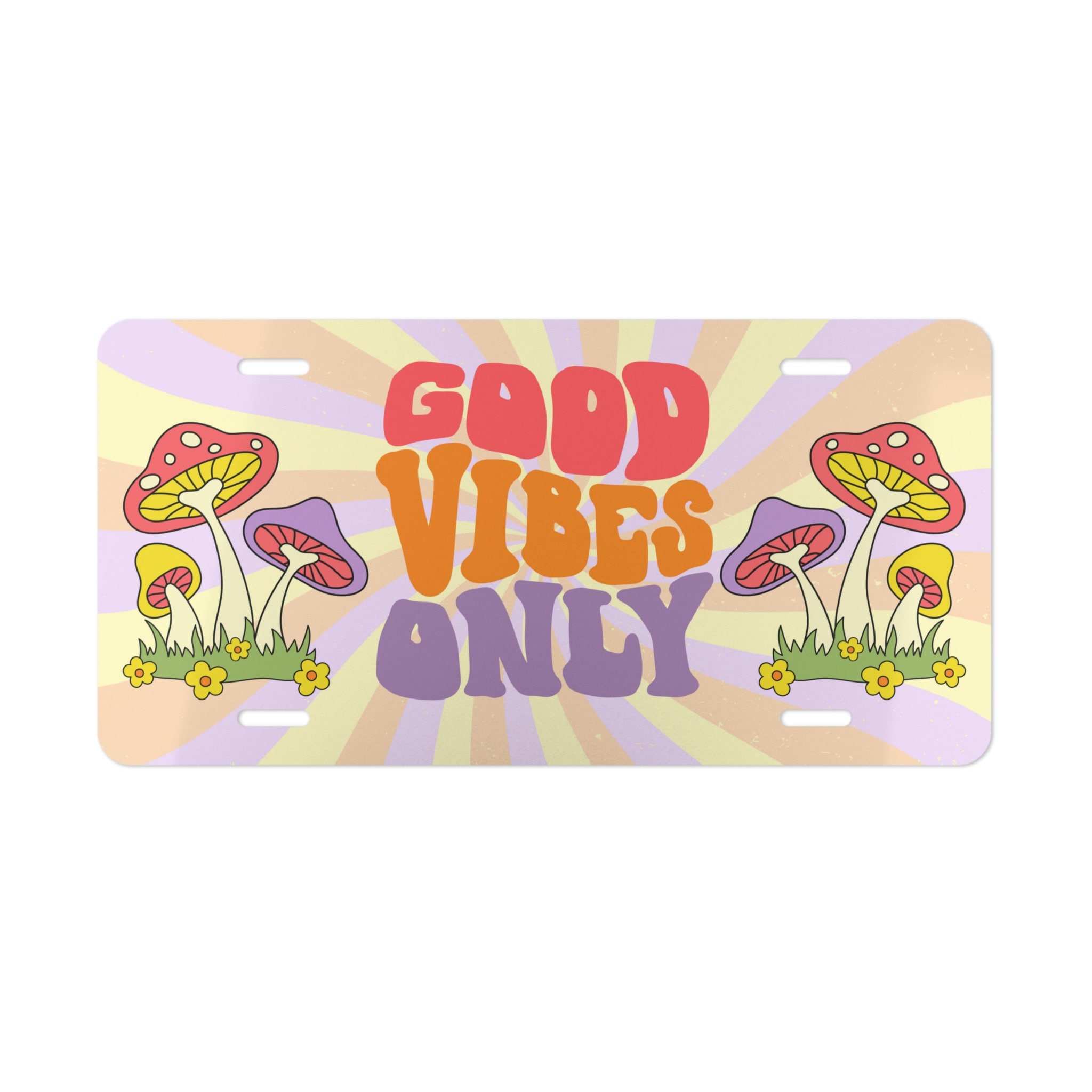 Retro 70s License Plate Good Vibes Only Boho Hippie License Etsy