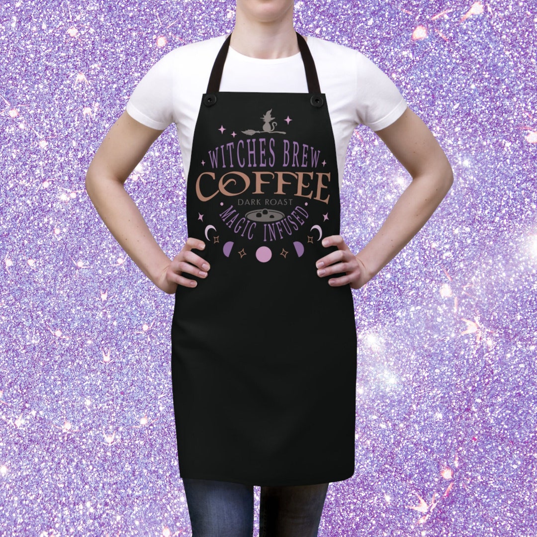 Witchy Kitchen Apron Witches Brew Coffee Apron Moon Phase - Etsy