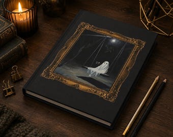 Gothic Ghost Hardcover Journal | Spooky Lined Notebook | Dark Academia Gift